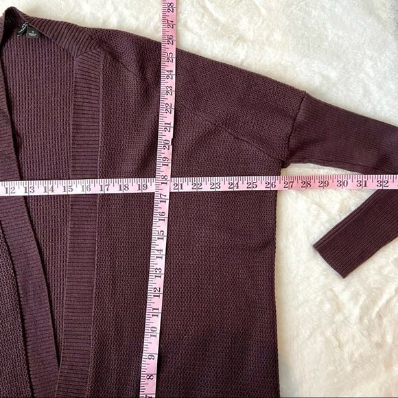 Ann Taylor Oversized Maroon Merino Wool Open Cardigan Sweater Size Small - Picture 4 of 5